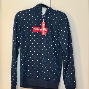 Supreme Dark Blue Hoodie with White Dots